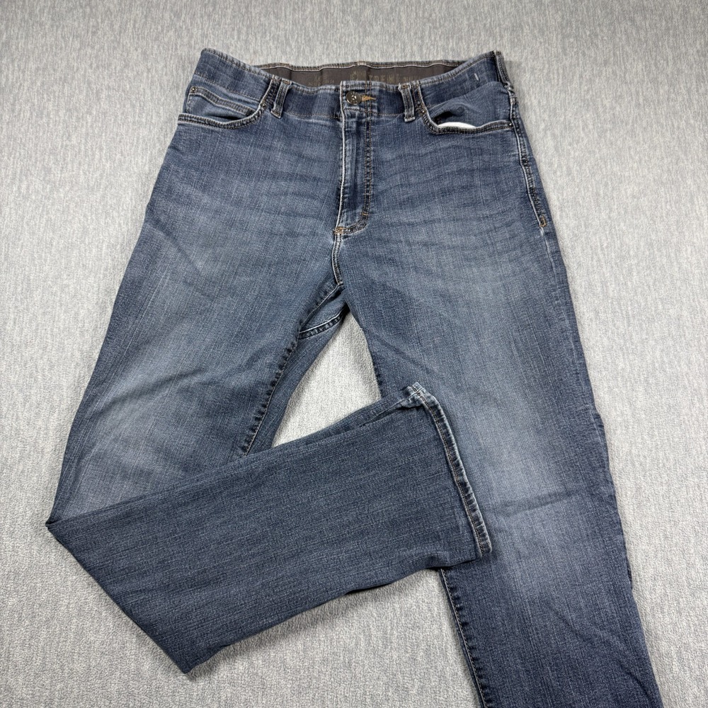 Lee Jeans Mens 34x34 Blue Extreme Motion Straight Fit Tapered Leg Stretch Denim